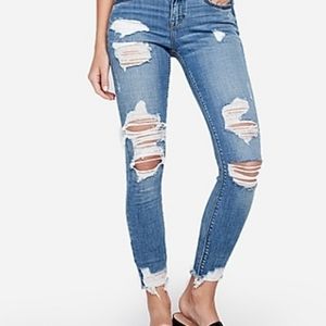 Express 6r ankle legging, distressed. Never worn